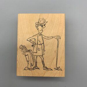 Art Impressions Original Rubber Stamp Lady Golfer